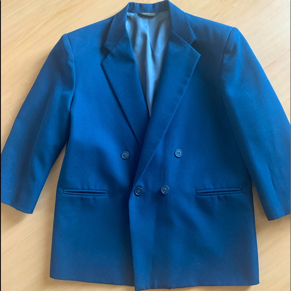 BOYS NAVY DOUBLE BREASTED, FULLY LINED BLAZER